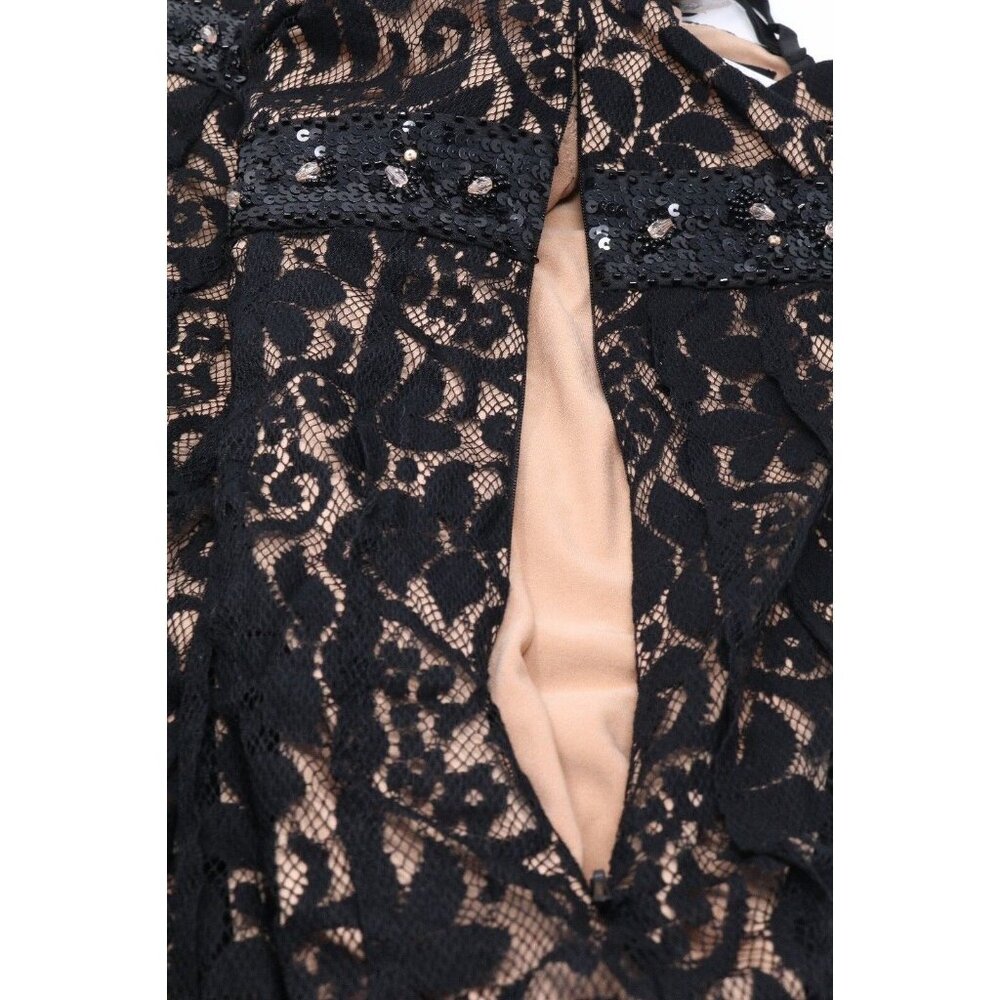 MixIt Dress Women 14 Black Lace Overlay Cocktail Bead Sequin Halter VTG New Tags - Picture 8 of 11